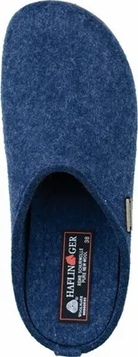 Produktbild von Haflinger Fundus Everest Damen, Herren Filz Hausschuhe Pantoffeln blau, herausnehmbares Fußbett