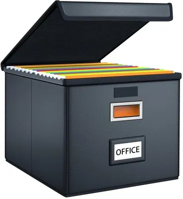 Produktbild von Schwarze Stoffablagebox mit Deckel für DIN A4