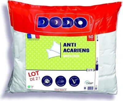 Produktbild von 2er-Set Anti-Milben Kopfkissen 50x70 cm, 100% Polyester, DODO, Weiß, Weich