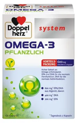 Produktbild von Doppelherz Omega-3 Pflanzlich system Kapseln, 120 St. Kapseln