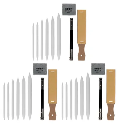 Produktbild von Zeichentools, 18 Mischstifte, 3 Schleifpapiere, Ausgewogenes Set für Künstler und Anfänger - Vielseitig Einsetzbar, Hochwertiges Papier, Ideal zum Skizzieren und Zeichnen