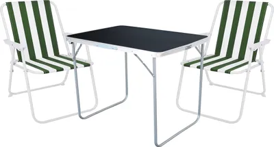 Image de set de camping 3 pièces table de camping + 2 chaises de camping chaise pliante