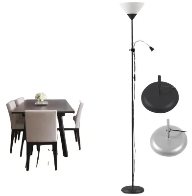 Obrázek produktu pro Stojanová lampa, výškově nastavitelná, energeticky úsporné osvětlení, 1,8 m, černá
