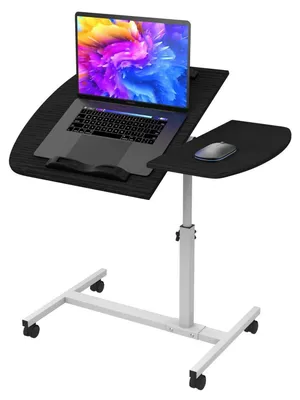 Image de Support pour ordinateur portable, réglable en hauteur, mobile, dimensions 60x40 cm, couleur noire