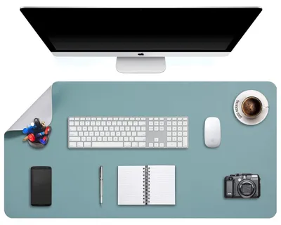 Image de Tapis de bureau XL en cuirPolyuréthanedouble face, idéal pour ordinateur portable et souris