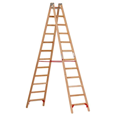 Produktbild von Euroline Holz Sprossenstehleiter 2x12 Sprossen