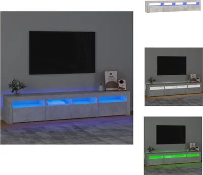 Produktbild von vidaXL TV-Schrank mit LED-Leuchten Betongrau 210x35x40 cm -  TV-Möbel
