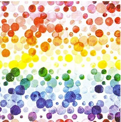 Produktbild von 20 kleine Cocktailservietten Colourful Dots - Punkte in Regenbogenfarben 25x25cm