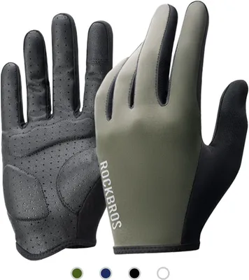 Immagine prodotto di Guanti da ciclismo ROCKBROS Road-to-Sky con touchscreen, a dita intere, traspiranti e antiscivolo, primavera/estate, da donna e da uomo, verde, taglia M