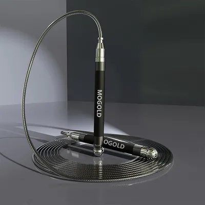 Immagine prodotto di Corda per saltare Speed King con sistema autobloccante - Lunghezza regolabile - Rotazione di 360 gradi - Rivestimento in silicone - Impugnatura in metallo - 2 Nessun groviglio di cavi - Fitness Home Workout & More Skipping Rope Mat