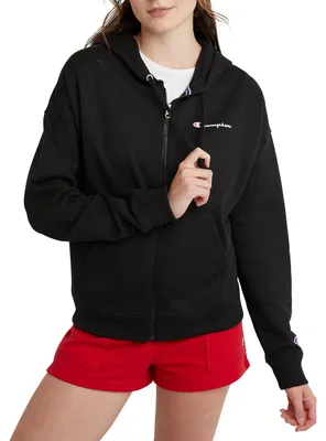 Productafbeelding van Champion Damen Fleece Hoodie met volledige ritssluiting, model Powerblend (verkrijgbaar in oversized maten)
