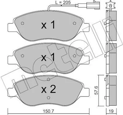Produktbild von METELLI Bremsbeläge Satz Vorne Bremsklötze für FIAT BRAVO II (198) 22-0577-0