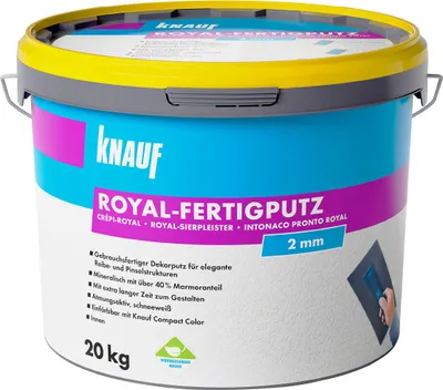 Produktbild von Knauf Royal-Fertigputz 20 kg 2,0 mm Körnung, schneeweiß