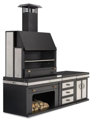 Produktbild von Moderne Außenküche aus Edelstahl in Schwarz