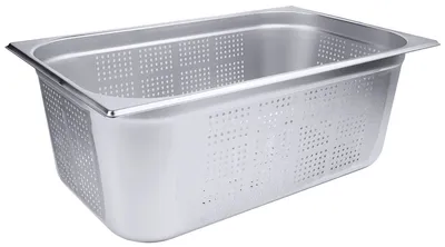 Produktbild von GN-Behälter, Gastronormbehälter, Edelstahl, gelocht, GN 1/1, Größe wählbar : GN 1/1 200 mm Variante: GN 1/1 200 mm