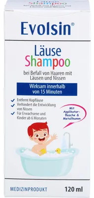 Zdjęcie produktu dla Evolsin szampon przeciw wszom z grzebieniem przeciw wszom 120 ml