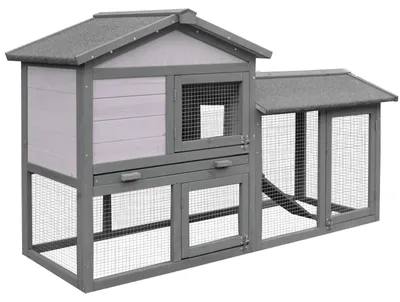 Immagine prodotto di Conigliera da Esterno 147x54x84 cm in Legno Grigio