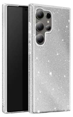 Produktbild von Avizar, Glitzernde Silikonhülle für Samsung S24 Ultra – Ultradünn und stoßfest, Silber