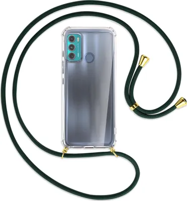 Produktbild von Handykette Backcover-Schutzhülle mit Band (Metall goldfarben) für Motorola Moto G40 Fusion, Moto G60 - beige