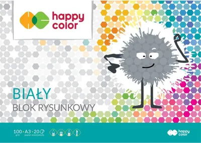 Produktbild von Paczka Blok rysunkowy biały A3 100g Happy Color 10sztuk