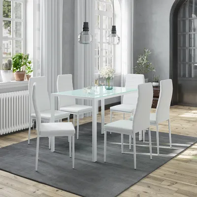 Obrázek produktu pro Jídelní set Vicco Grand Bílá 120 x 75 cm se 6 židlemi, Model 51842
