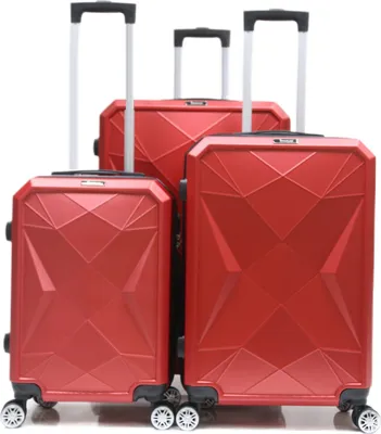 Immagine prodotto di Valigia da viaggio ABS-03 valigia 3 pezzi trolley rigido set valigia set bagaglio a mano bagaglio da viaggio rosso