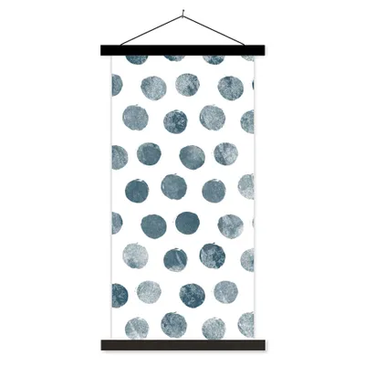 Produktbild von MuchoWow® Textilposter Polka dots - Grau - Weiß 40x80 cm mit schwarzem Rahmen - Wandemalerei