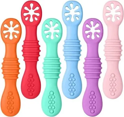 Produktbild von 6-teiliges Babylöffel-Trainingslöffel-Set für Kinder und Babys - geeignet für die erste Zahnungsphase - empfohlen von Ernährungsexperten - Farbe 8.