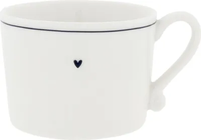 Produktbild von Tasse, Becher Heart & Line weiß mit schwarzen Herz 300ml Bastion Collections