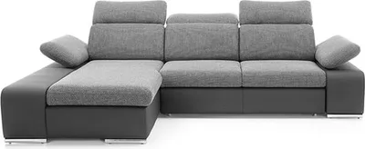 Immagine prodotto di Divano ad angolo Divano ad angolo imbottito con box letto Funzione notte nero nero-grigio Recamiere sinistra
