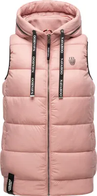 Produktbild von Navahoo Damen Weste Frühling Steppweste Kapuze Übergangsjacke Bodywarmer KASSIDY Powder Rose Gr. 36 - S