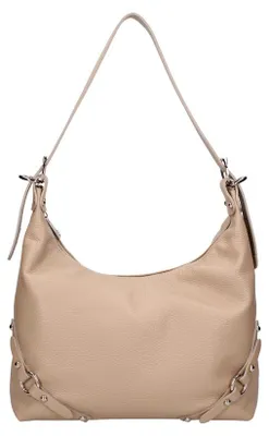 Obrázok produktu pre Dámska kabelka cez rameno z pravej kože Dollaro Talianská výroba Nastaviteľný popruh Beige UNICA 30x30x9 cm