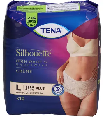 Produktbild von TENA Silhouette Inkontinenz Pants Creme Gr. L Plus, 10 St. Pants