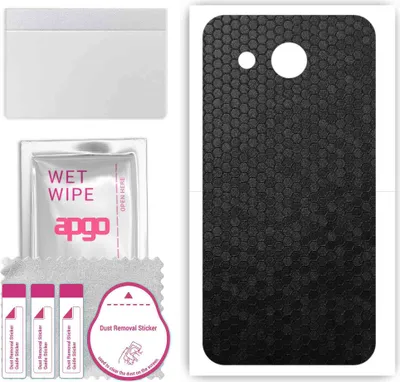 Produktbild von apgo Rückseite Schutzfolie, Skin, kompatibel mit Huawei Y5 (2017), Hinten Displayschutzfolie aus Vinylfolie, kratzfest, einfache Montage - Schwarze Honigwabe