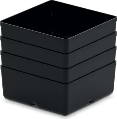 Produktbild von Einsatzboxen-Set kompatibel mit Organizer-Systemen 11 x 11 x 11,2 Schwarz