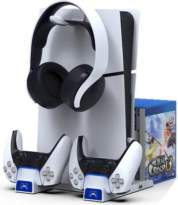 Zdjęcie produktu dla wielofunkcyjna podstawka ładująca iPega do PS5 Slim biała
