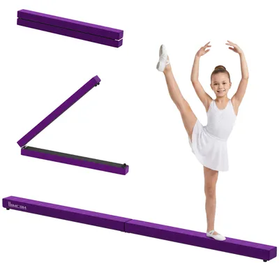 Obrázok produktu pre HOMCOM 210 cm kladina na gymnastiku, pre vnútorné aj vonkajšie použitie, nosnosť do 120 kg, fialová