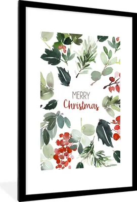 Produktbild von MuchoWow® Gerahmtes Poster Weihnachten - Zitat - Aquarell 60x90 cm - Poster mit Schwarzem Bilderrahmen Wandposter Rahmen Foto Bilder - Dekoration - Wandposter Wohnzimmer - Hochwertig