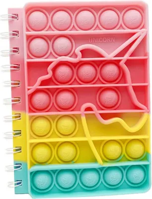 Produktbild von Notizbuch Schulheft Fidget Toy Pop It für Kinder Einhorn 50 Seiten A6
