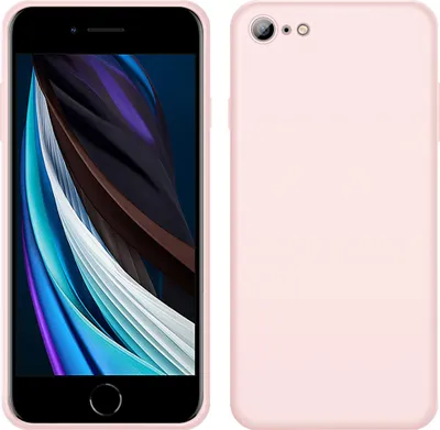 Image de Coque iPhone SE 2020, coque en silicone liquide résistante aux chocs et aux rayures, coque de protection pour iPhone SE 2020 rose
