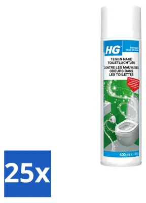 Produktbild von 25 x HG Gegen unangenehme Toilettengerüche - Geruchsneutralisierer - 400 ml - Vorteilspackung - 25 Stücke