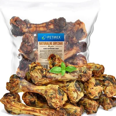 Produktbild von Natürlicher Hunde-Kauartikel Petmex Getrockneter Schinken-Schweineknochen 10 Stück.