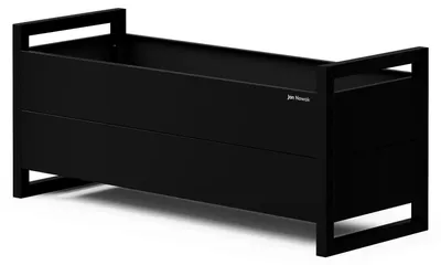 Produktbild von Metall Pflanzkübel Blumentopf MARGARET für Garten Terrasse und Innenbereich 1000 x 430 x 380 mm schwarz