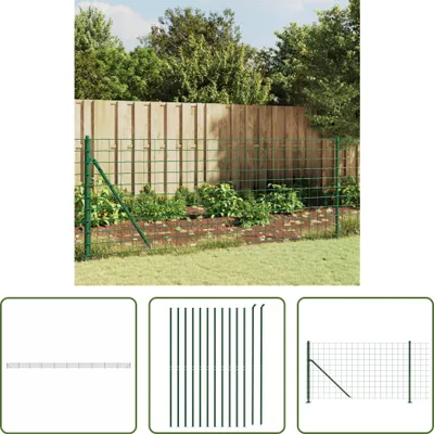 Produktbild von The Living Store Maschendrahtzaun mit Bodenflansch Grün 0,8x25 m