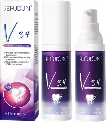 Produktbild von 2 Stück V34 Zahnpasta, Violett Korrektor Zahnpasta, Zahnreinigung, Intensiv Zahnweiss