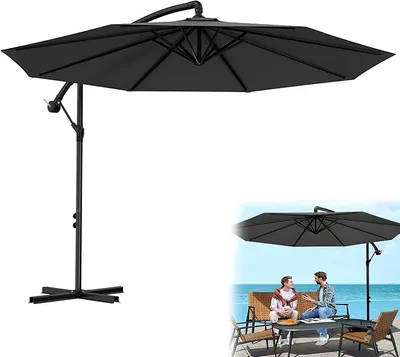 Produktbild von Sonnenschirm Ampelschirm ? 300/350 cm mit Kurbel Gartenschirm Sonnenschutz UV50+ Neigbar Kurbelschirm Marktschirm Wasserdicht Wasserabweisende Bespannung