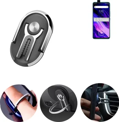 Produktbild von K-S-Trade 3in1 Smartphone-Ring Handy-Ring kompatibel mit UMIDIGI S5 Pro Fingerhalterung  Handyring Tischständer Lüftungsgitter-Halterung Tisch
