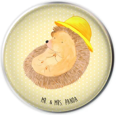 Produktbild von Mr. & Mrs. Panda Waschbecken Ablaufstopfen Igel Beten - Gelb Pastell - Geschenk, Stöpsel, Lustige Sprüche, Leben, Gott, waschbeckenstöpsel, Genießen, stopfen, Sonnenhut
