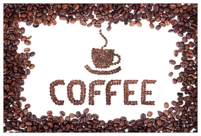 Produktbild von Wallario Küchenrückwand aus Glas, Größe: 90 x 60 cm, Motiv: Kaffee Schrift aus Kaffeebohnen | Spritzschutz | abwischbar | pflegeleicht | in