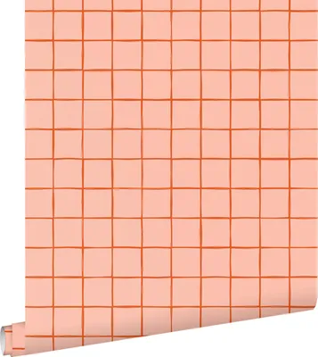 Produktbild von ESTAhome Tapete Karomuster Pfirsichrosa 0.53 x 10.05 m